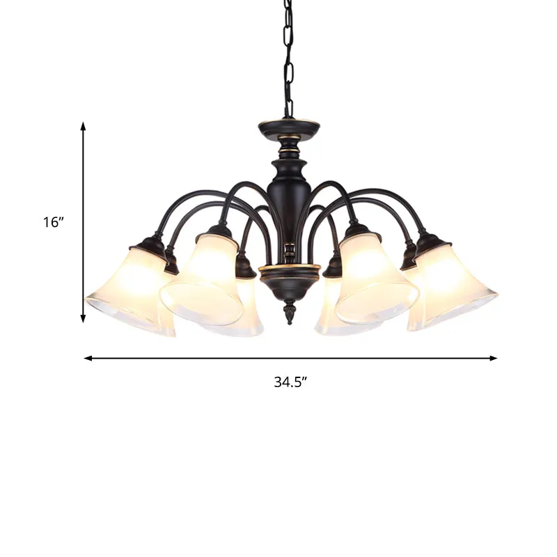 Modern Black Glass Pendant Chandelier with Multiple Light Options for Living Room
