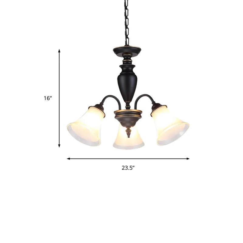 Modern Black Glass Pendant Chandelier with Multiple Light Options for Living Room