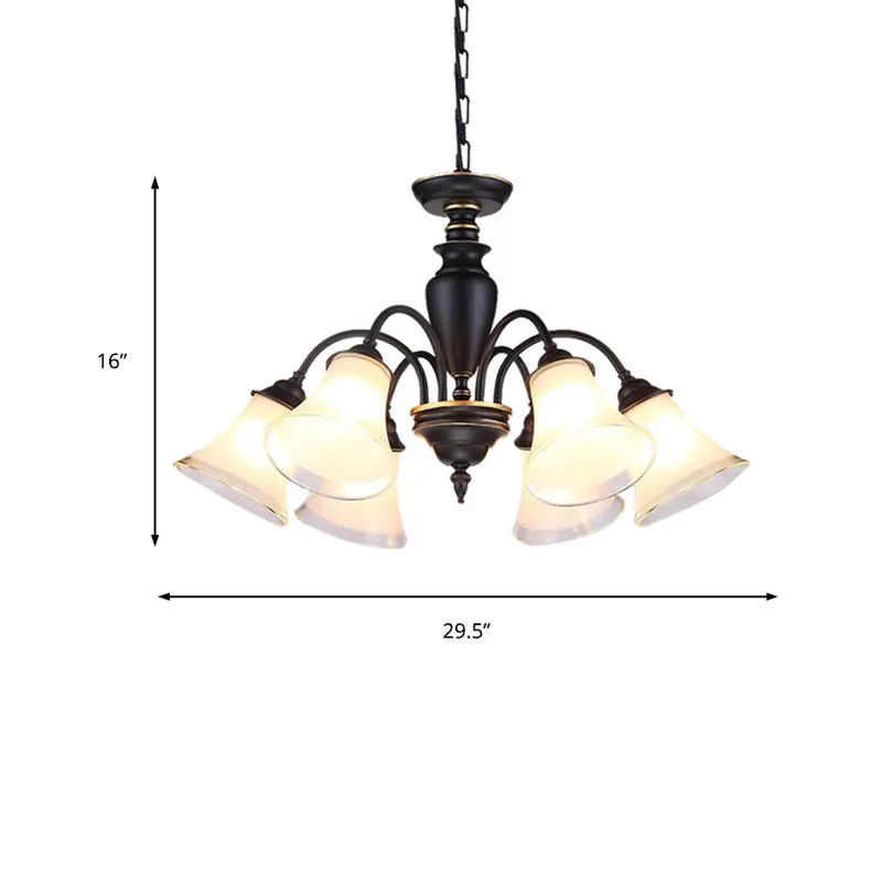 Modern Black Glass Pendant Chandelier with Multiple Light Options for Living Room