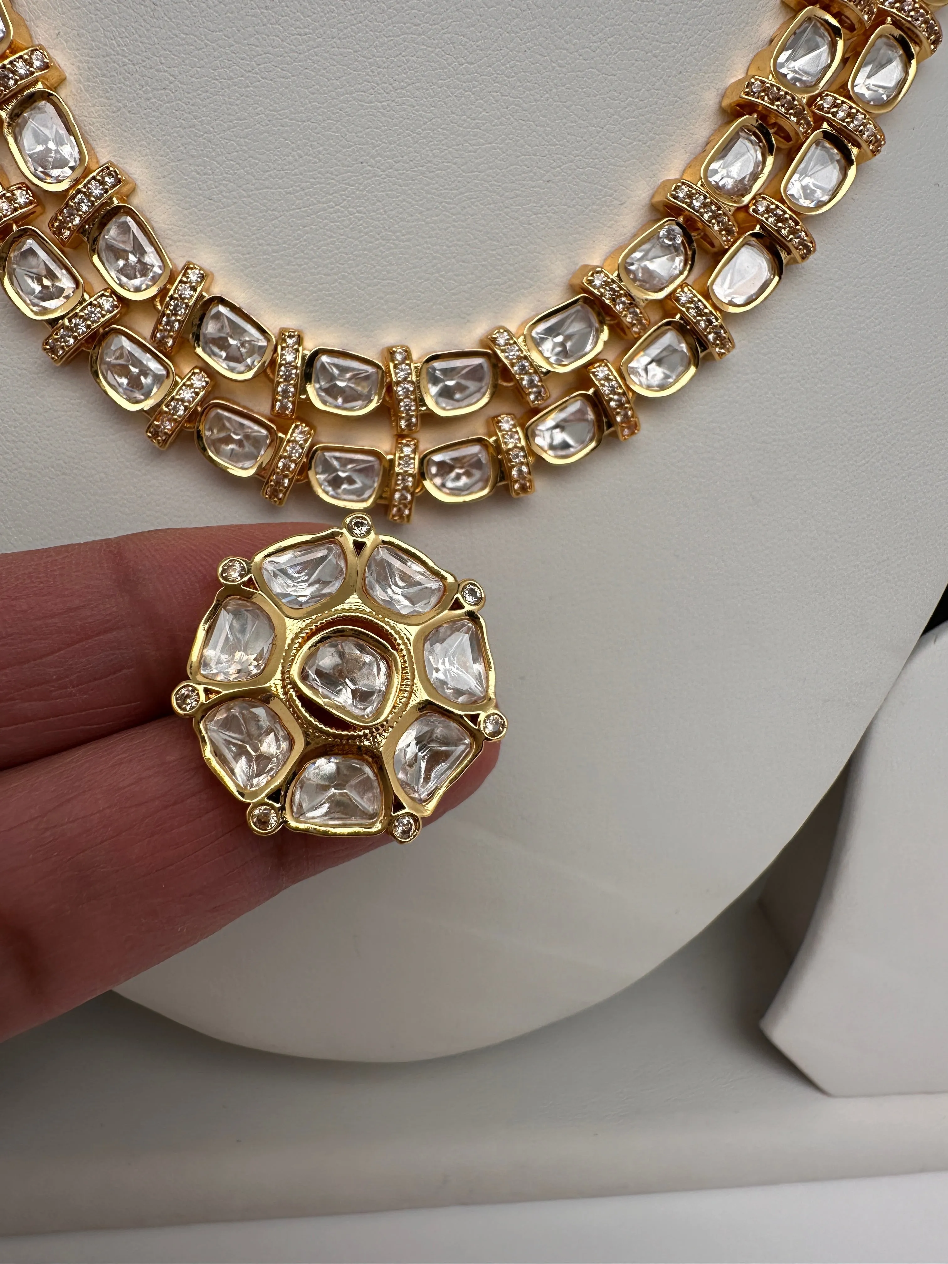 Moissanite Clear Stone Short Necklace