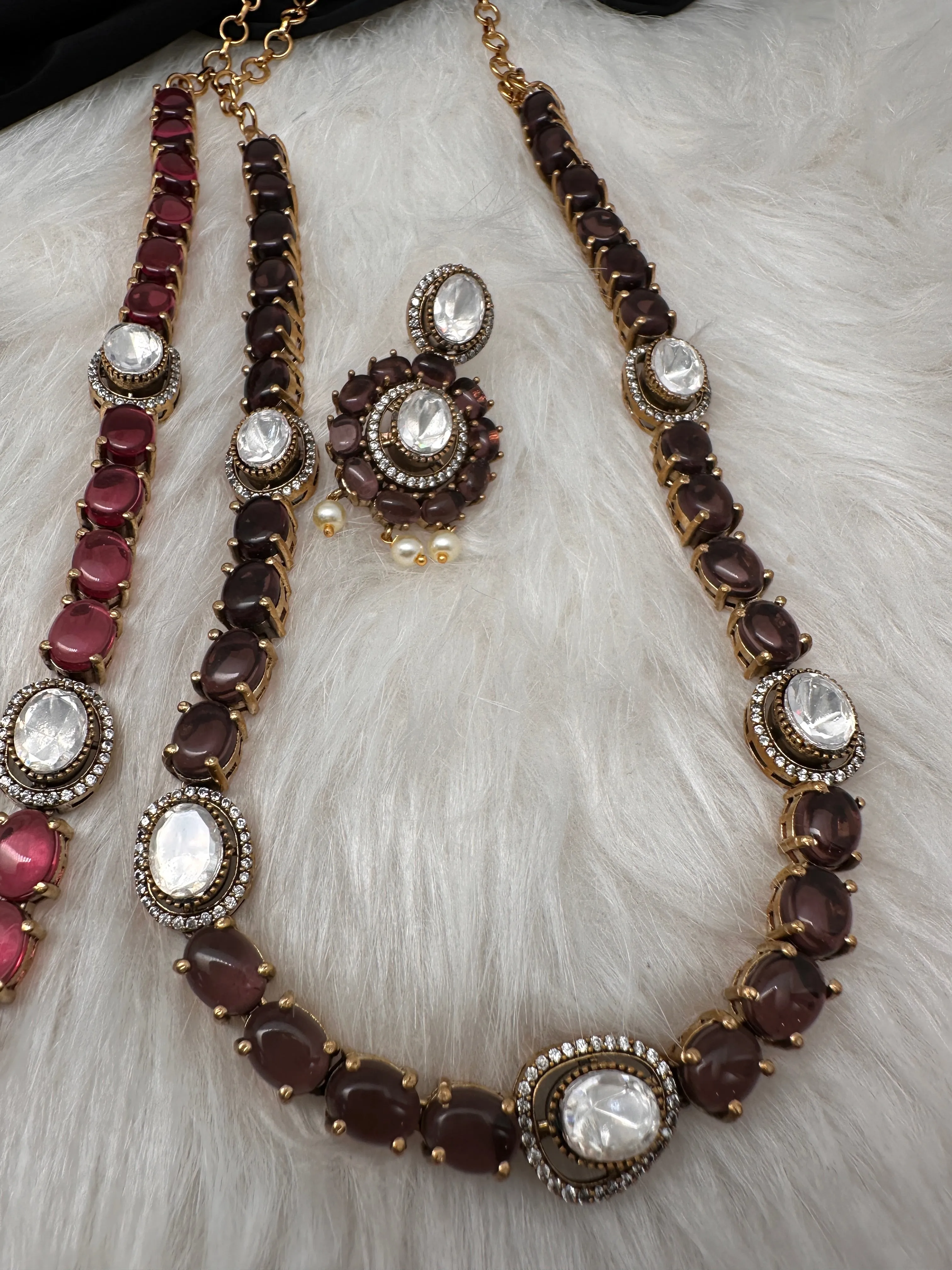 Moissanite Monalisa Color Stone Short Necklace