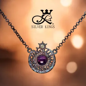 Moon. Solar. Star Necklace (Amethyst)