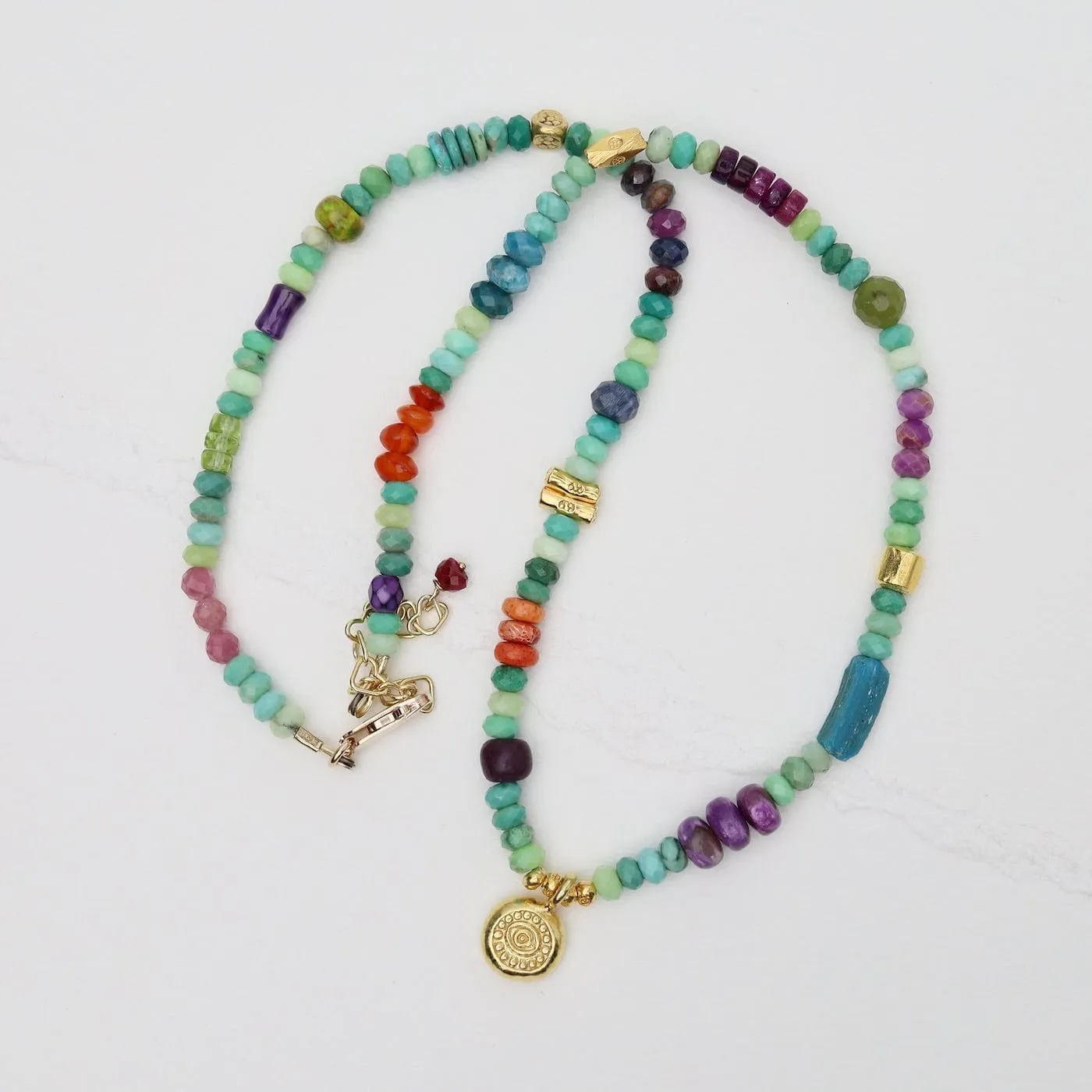 Moss Opal with Lucky Eye Necklace