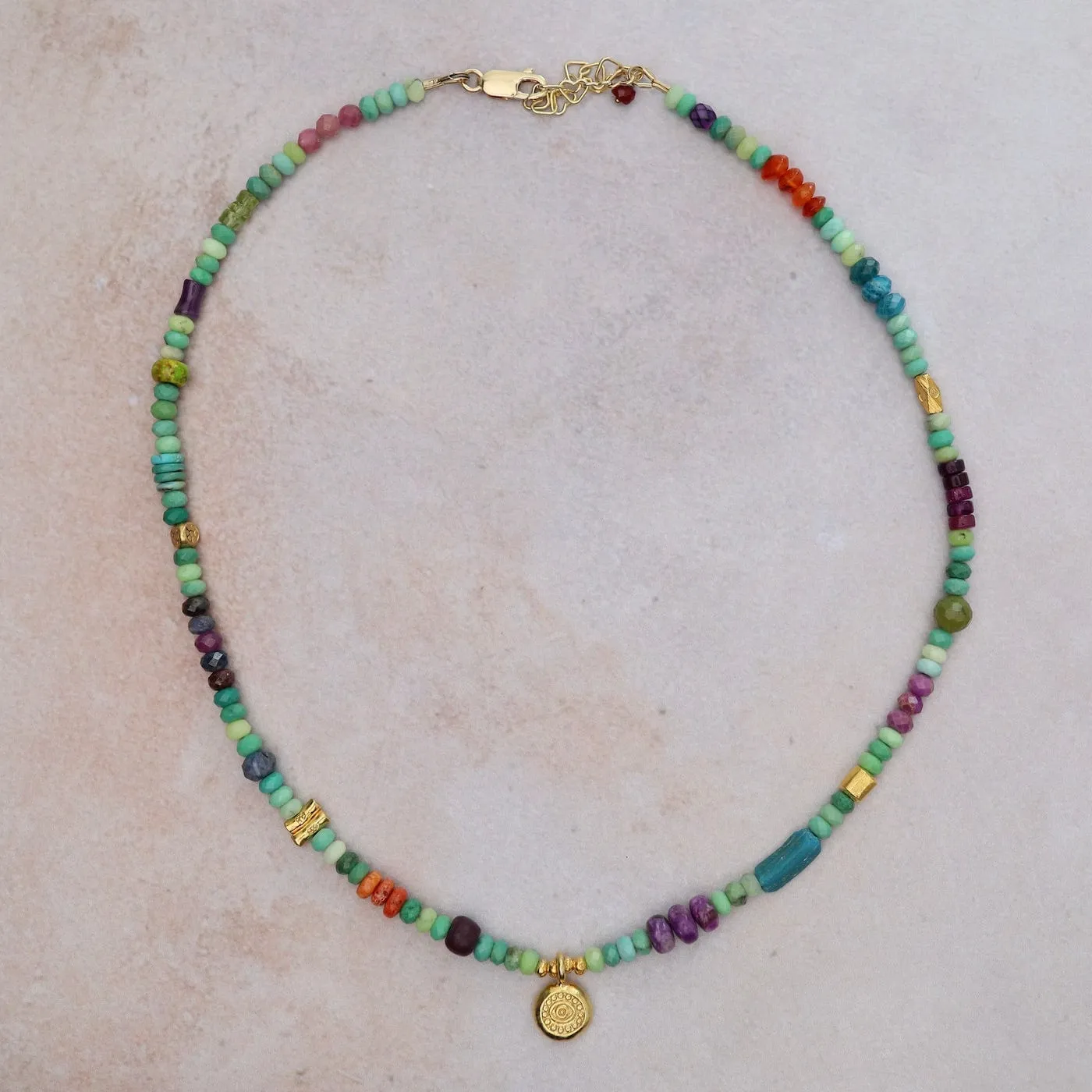 Moss Opal with Lucky Eye Necklace