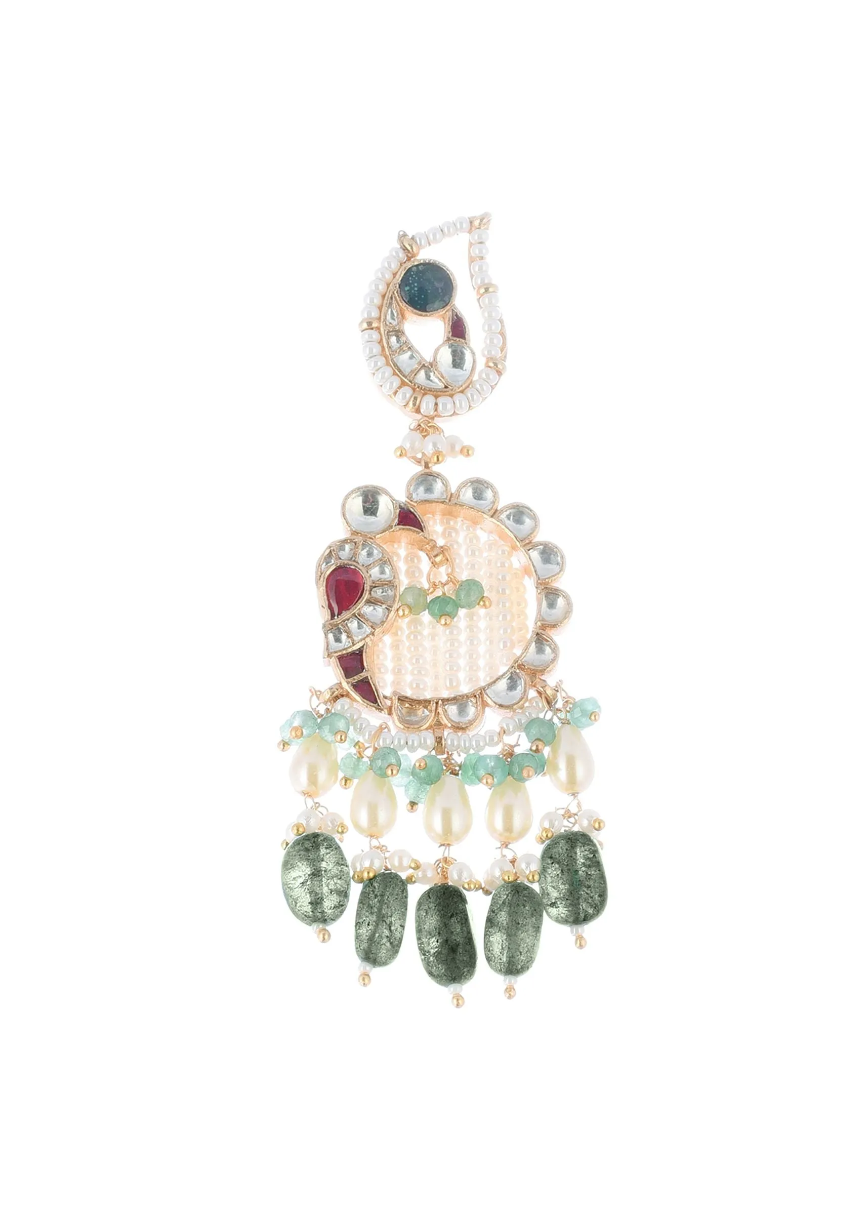 Multicolour Choker Set With Kundan Work In Mix Metal