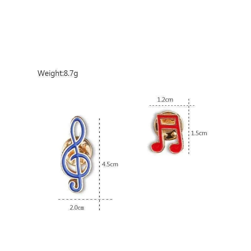 Music Notes Brooch / Pin Set - Set of 2 - Music Gift