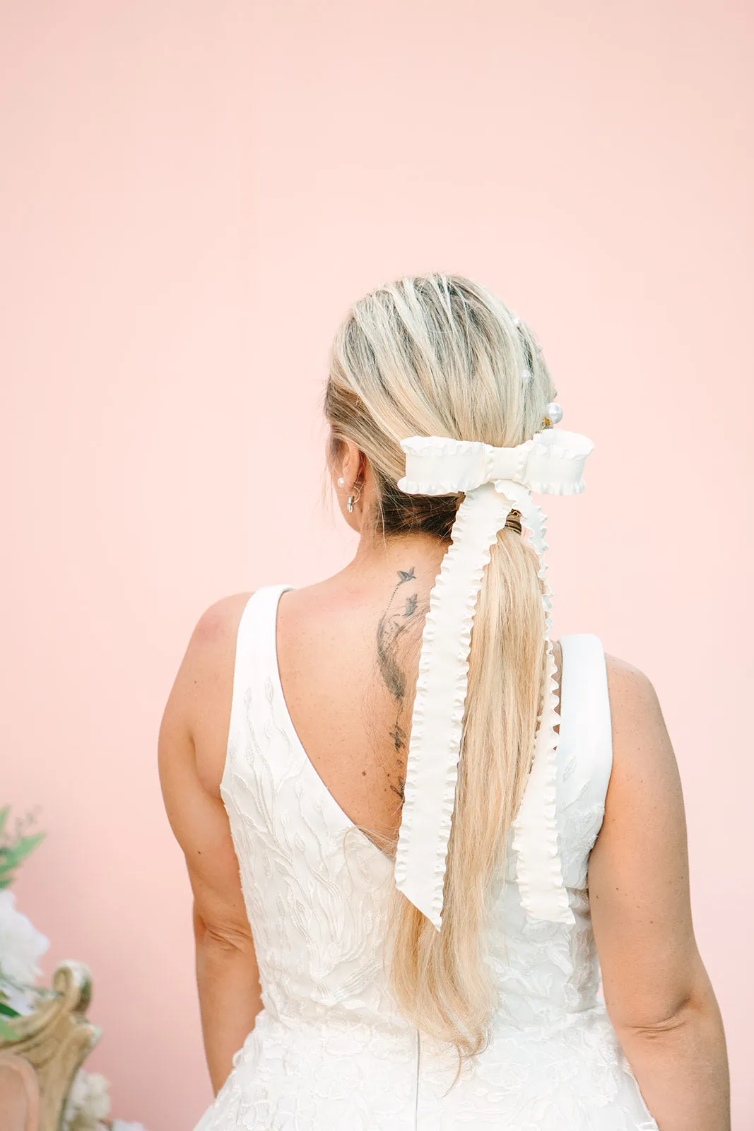 Nikki Bow Barrette - Ivory