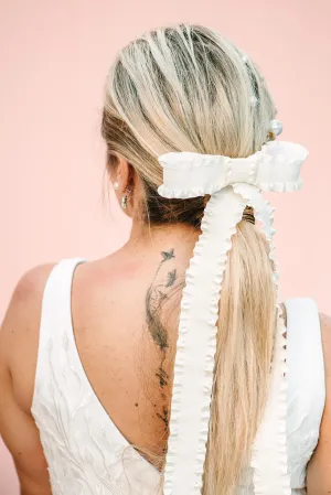 Nikki Bow Barrette - Ivory