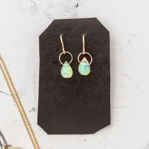 October Petite Briolette Drop Earrings: Opal