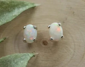 Opal Earrings, Natural Untreated Australia Opal; 0.945cts