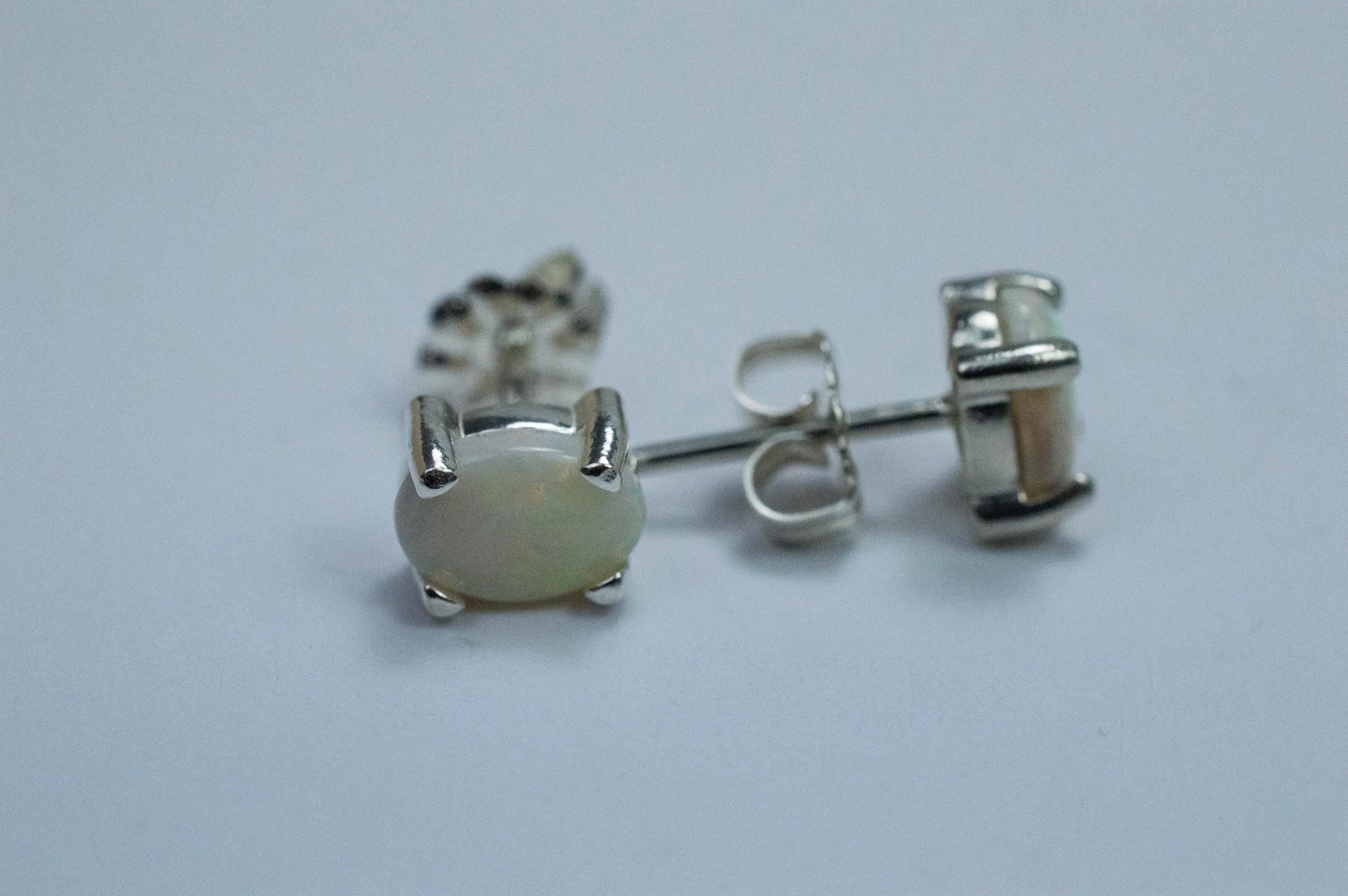 Opal Earrings, Natural Untreated Australia Opal; 0.945cts