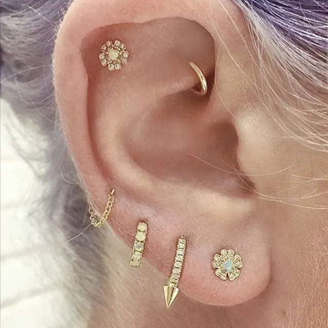 Opal Eternity Earring by Maria Tash in 14K Gold