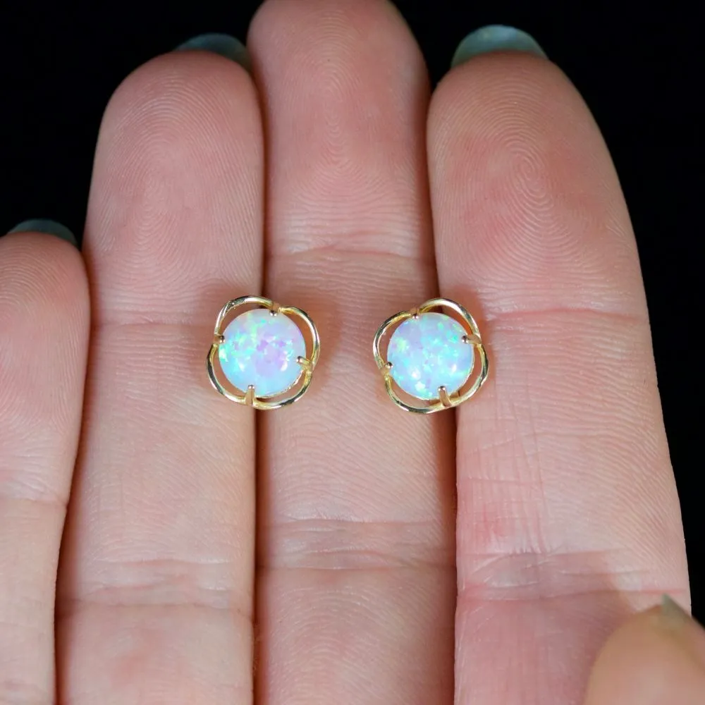 Opal Stud Earrings 9Ct Gold Studs