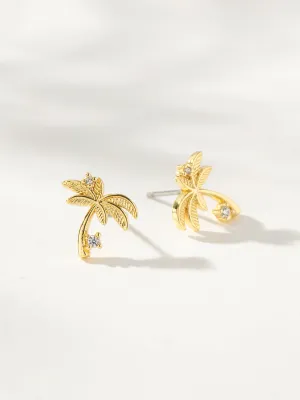 Palm Tree Stud Earrings