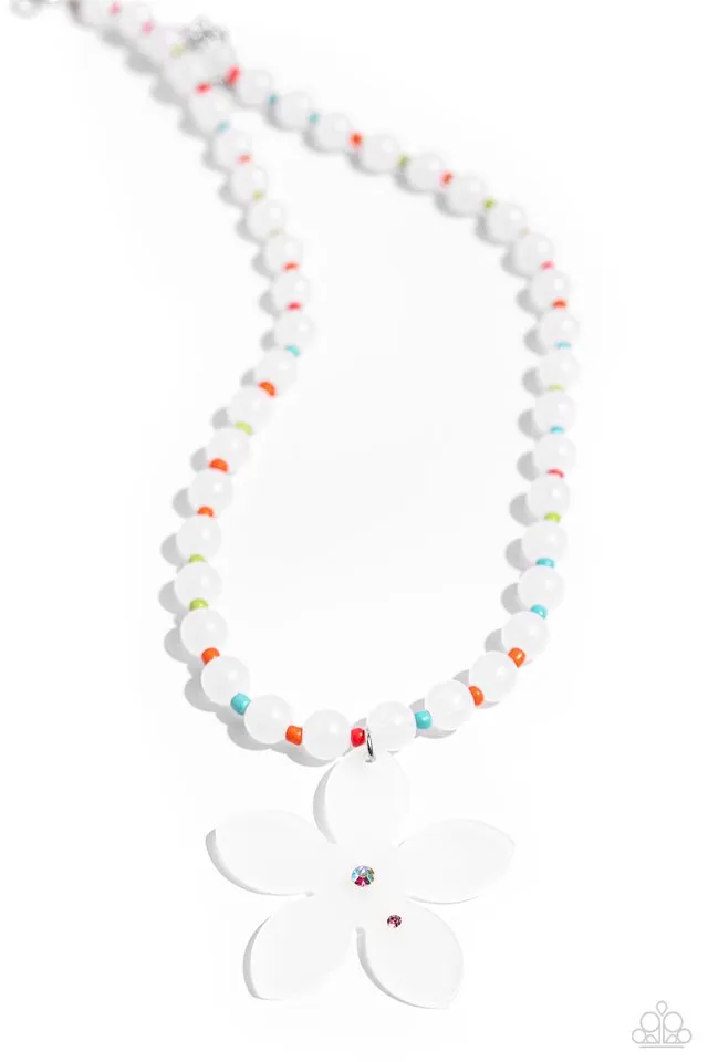 Paparazzi Necklace ~ Nostalgic Novelty - White