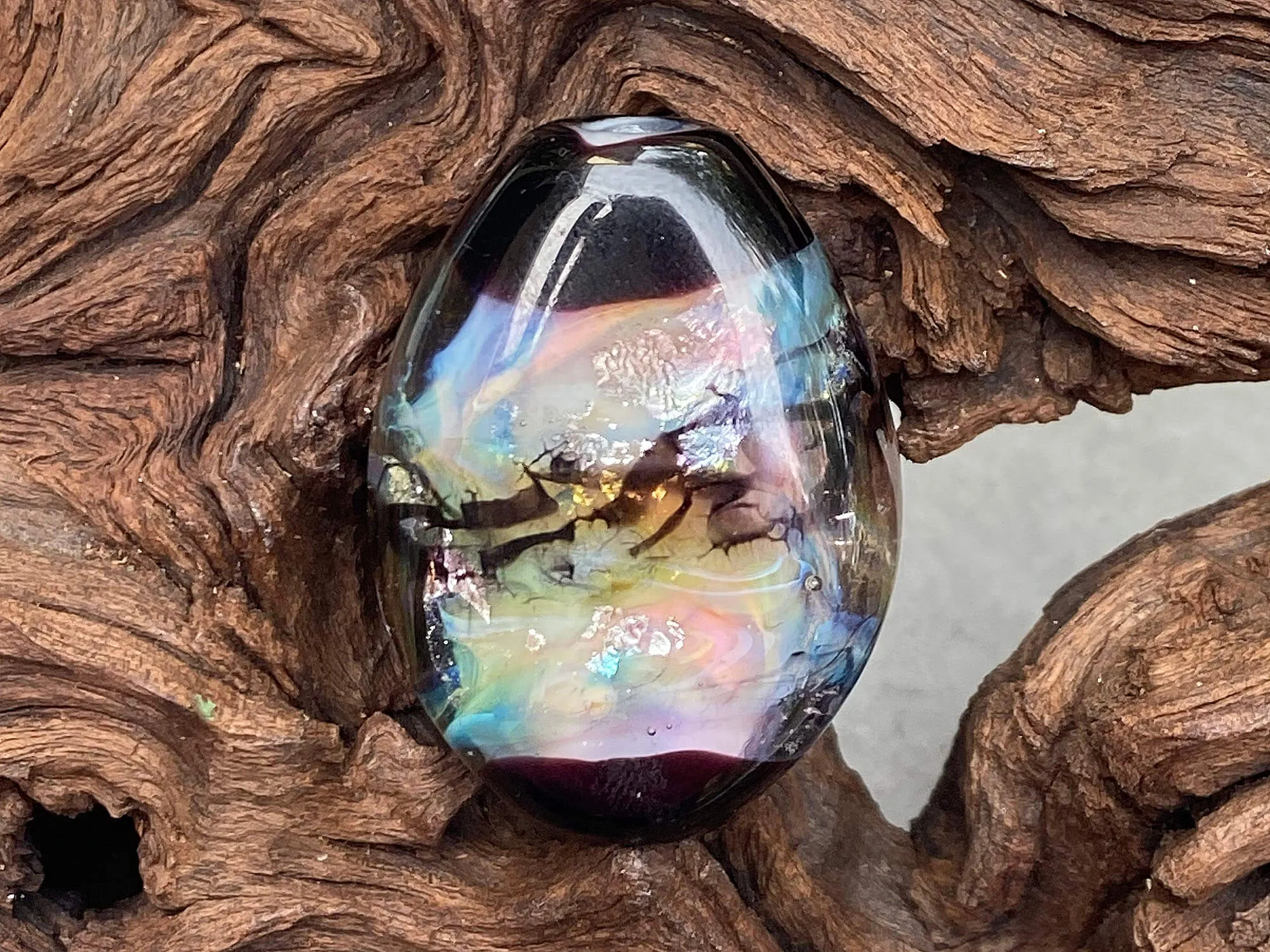 Pastel Opal Lampwork Focal Bead SRA