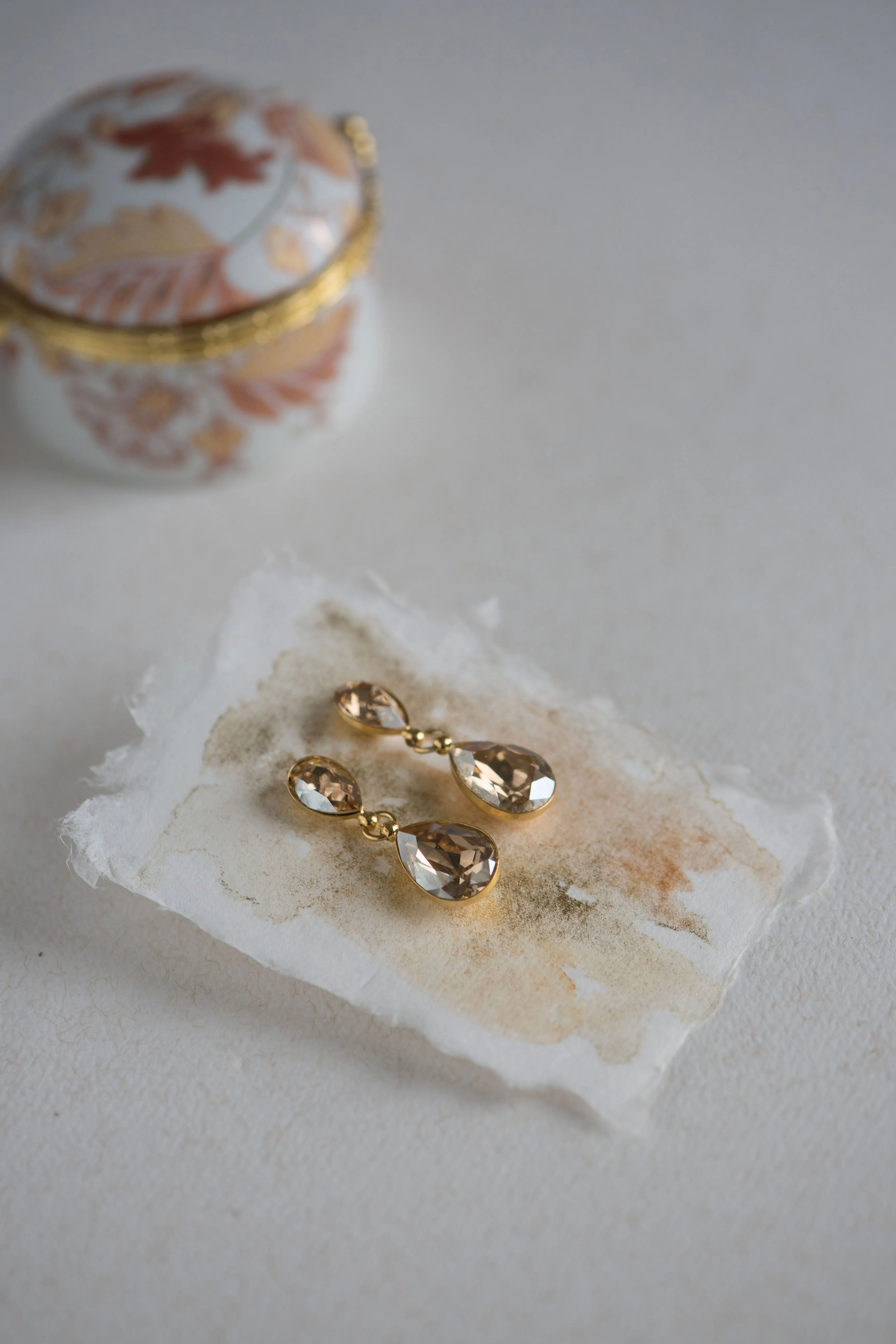 Pear crystal drop bridal earrings - REGN
