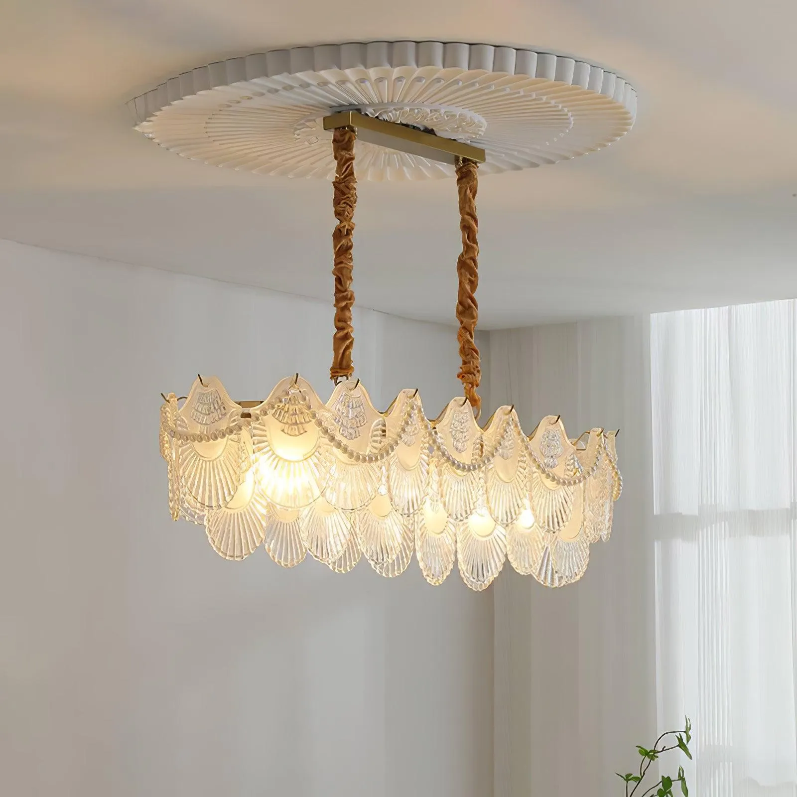 Pearl Glass Shell Chandelier