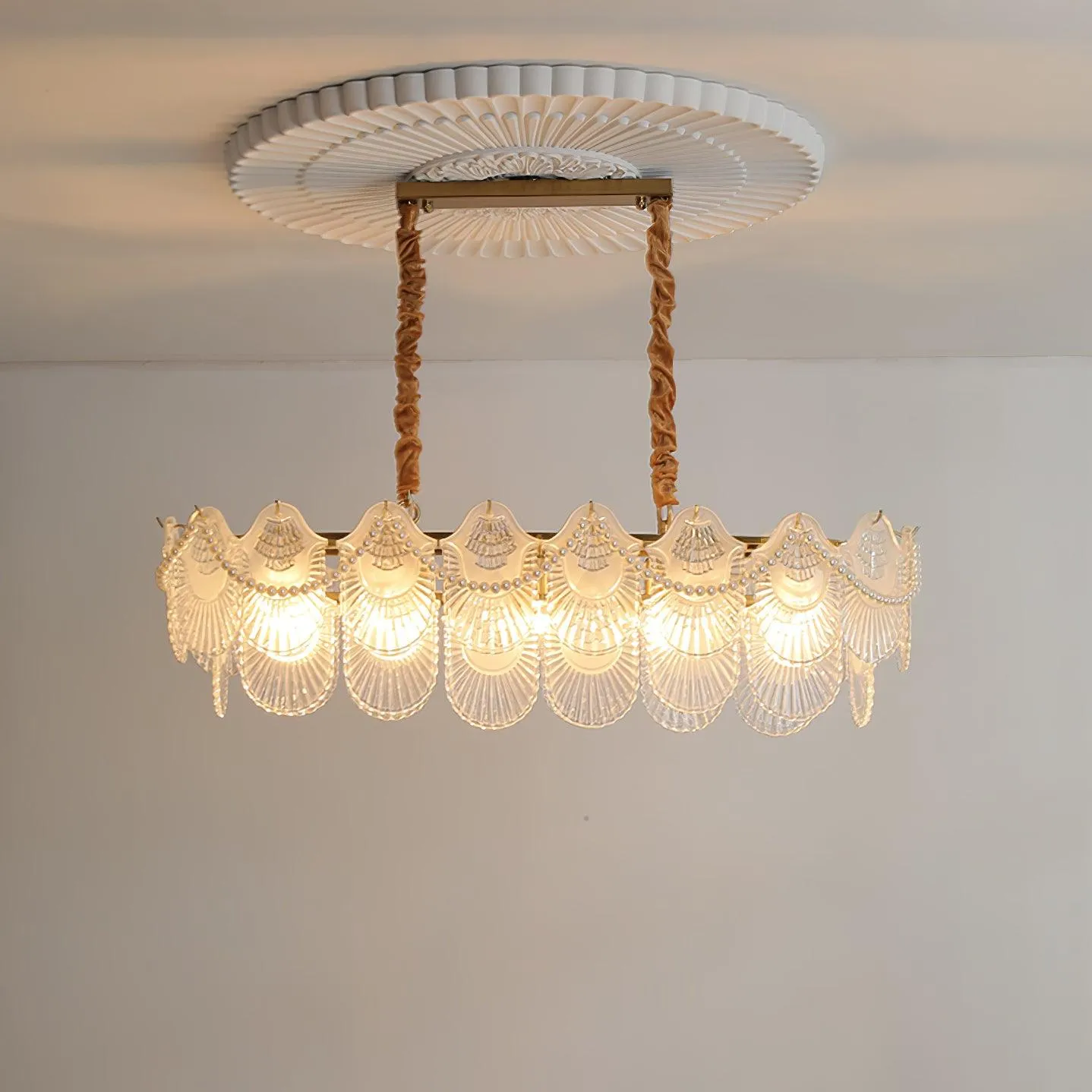 Pearl Glass Shell Chandelier