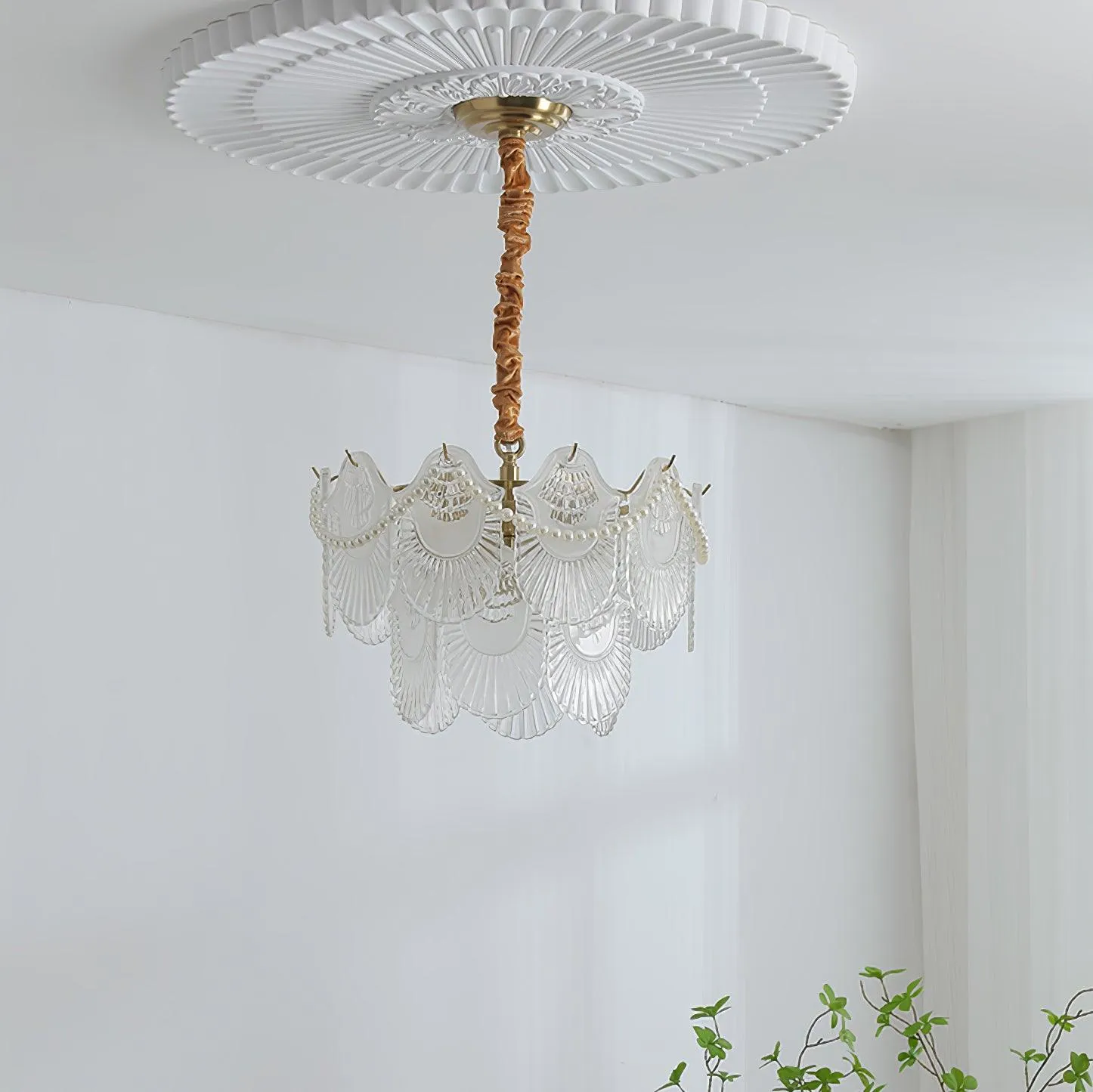 Pearl Glass Shell Chandelier