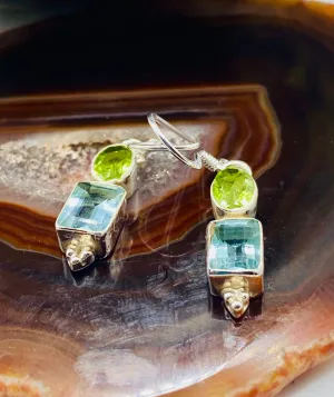 Peridot and Blue Topaz Earrings
