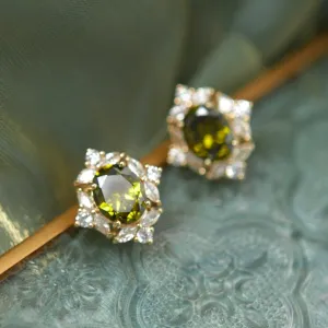 Peridot Baroque Stud Earrings