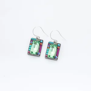 Peridot Frame Rectangular Earrings