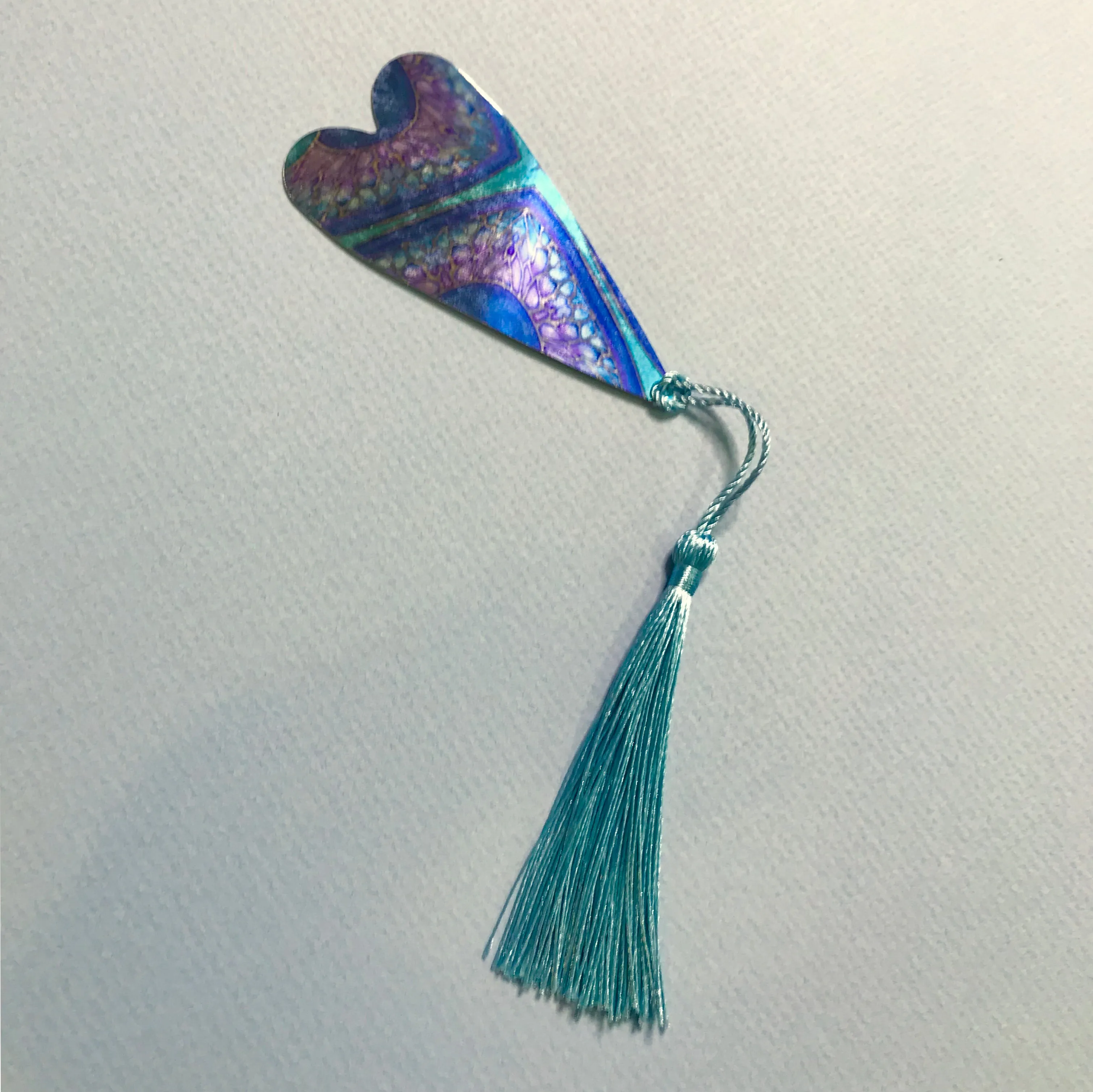 Persian Design Heart Book Mark Comtemporary Circles  lightweight aluminium.