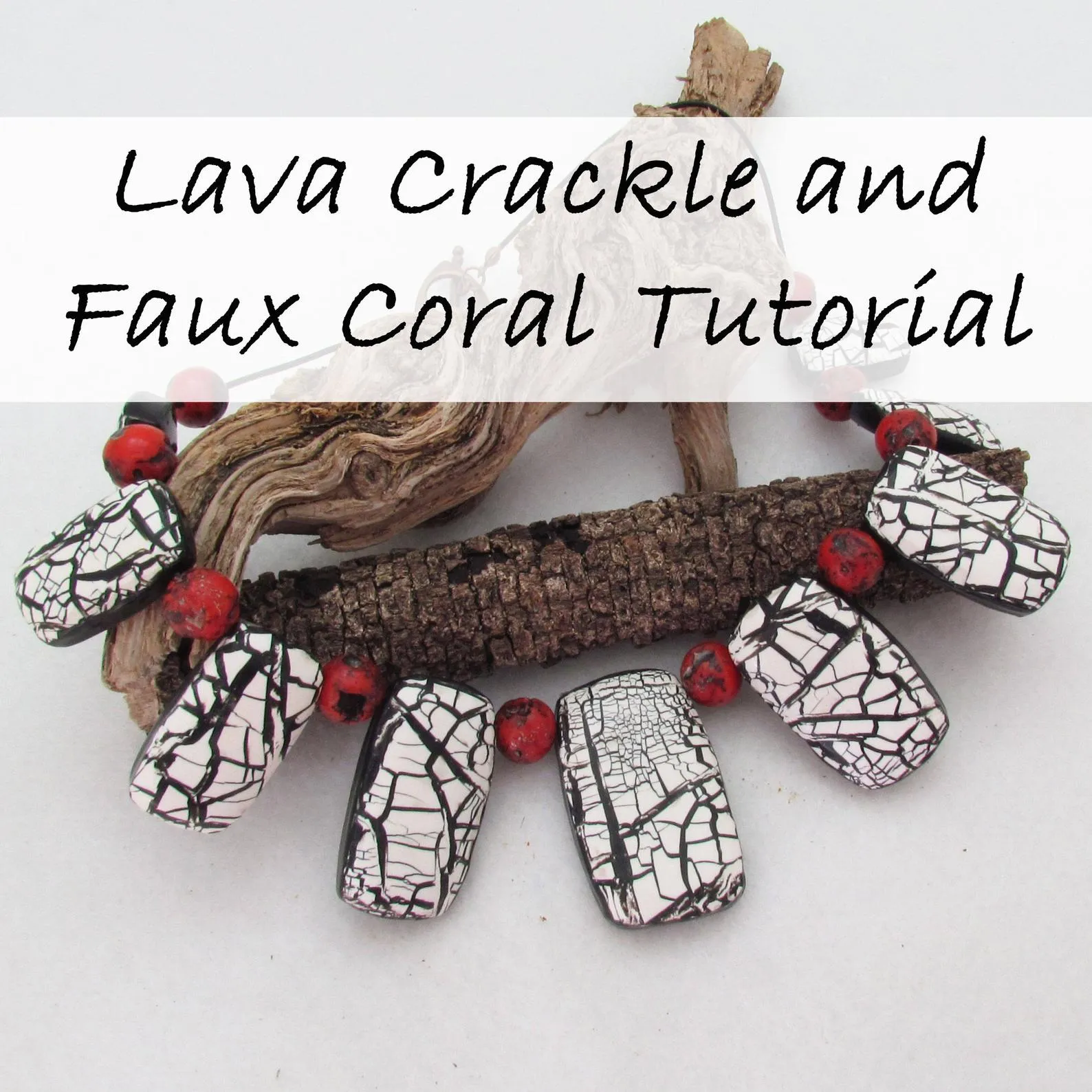 Polymer Clay Lava Crackle and Faux Coral Necklace Video Tutorial