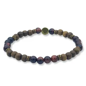 Protection Stone and Wood Stretch Bracelet