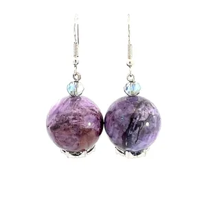 Purple Amethyst 20mm Gemstone Earring