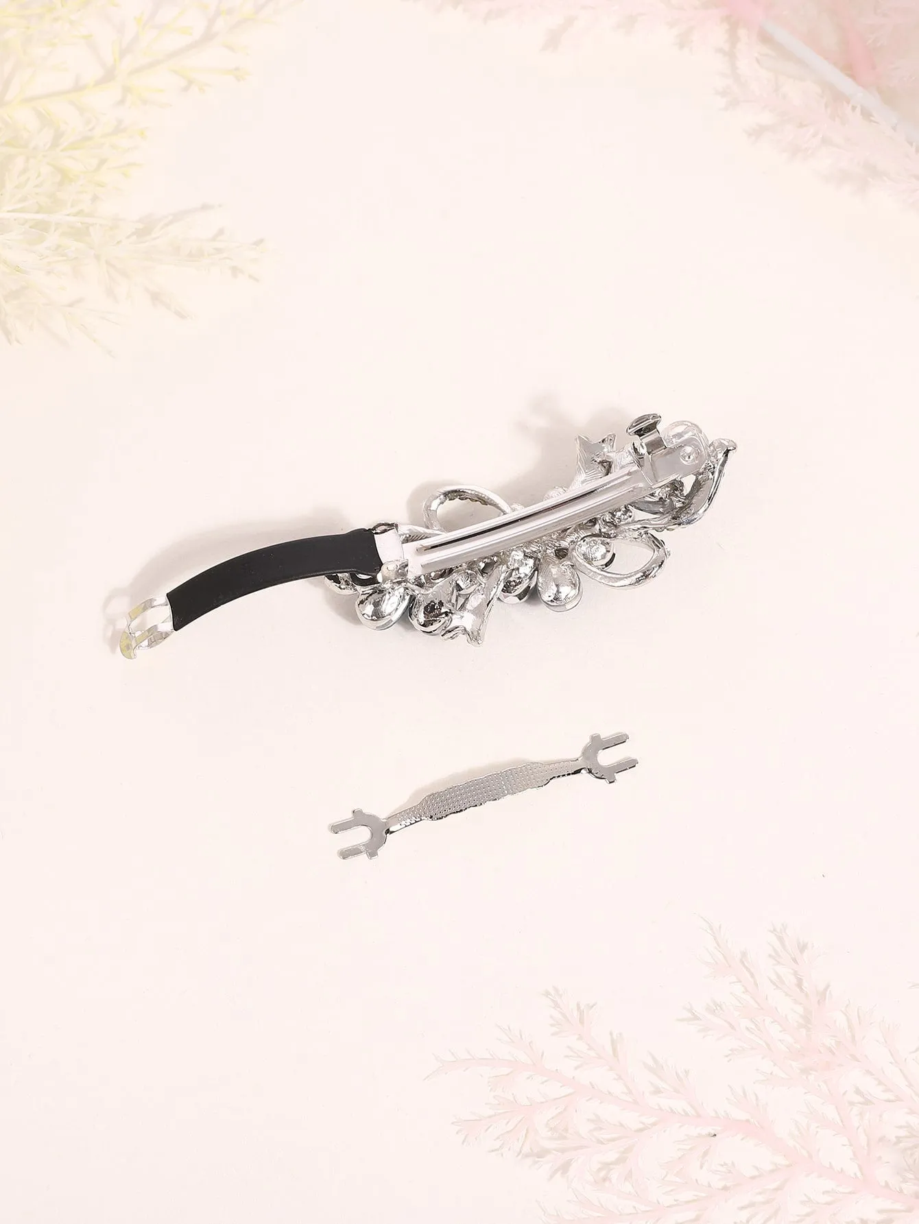 Purple Rhinestone Flower Decor Hair Clip for Women Barrette Styling Hair