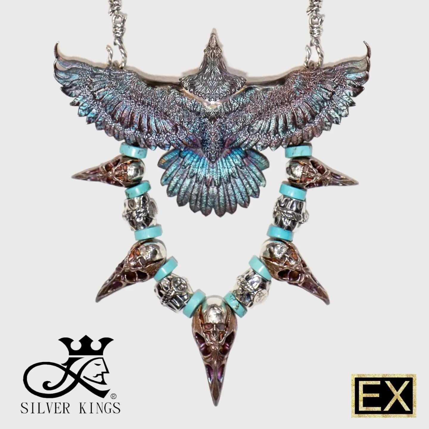 Rainbow Crow Necklace Set & Bracelet