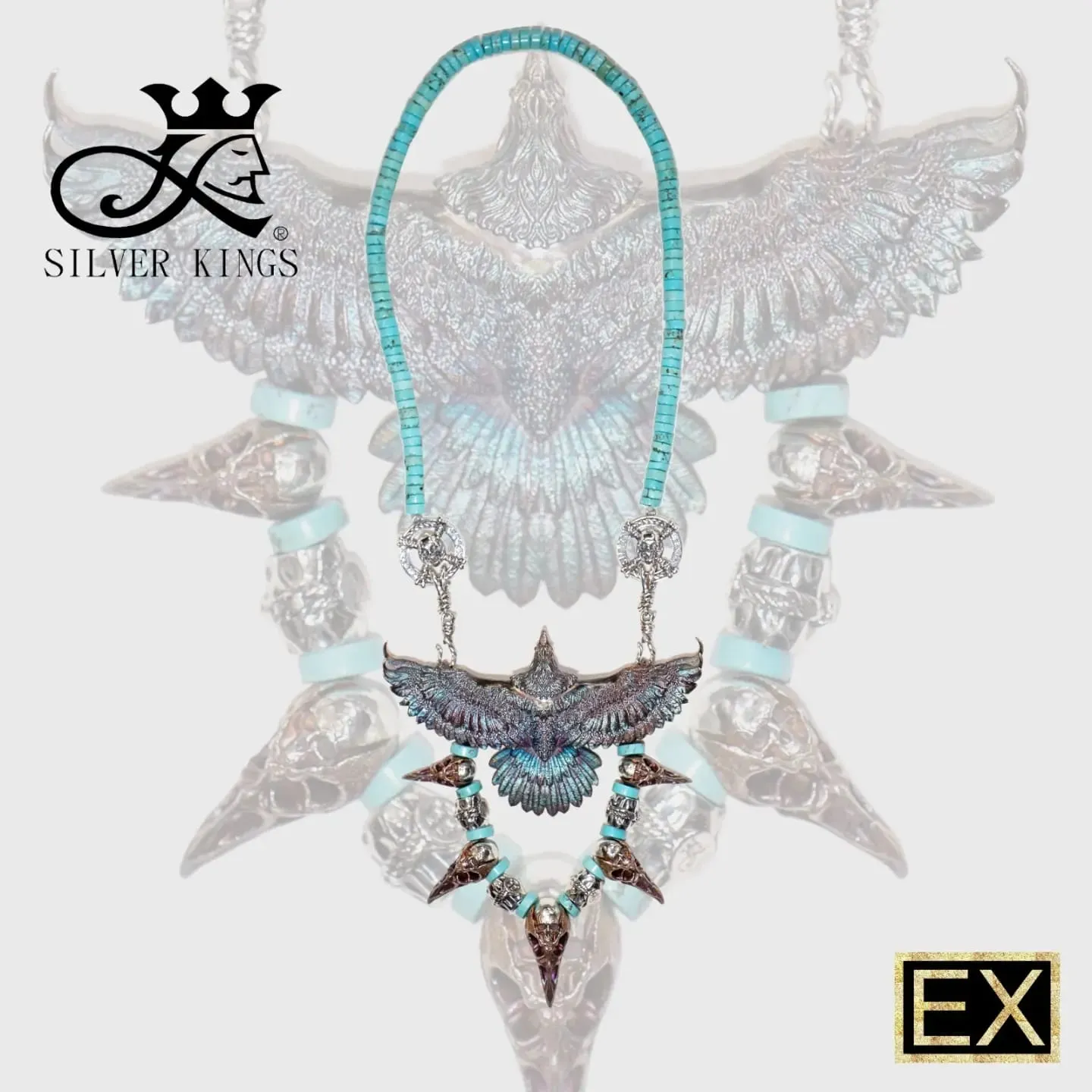 Rainbow Crow Necklace Set & Bracelet