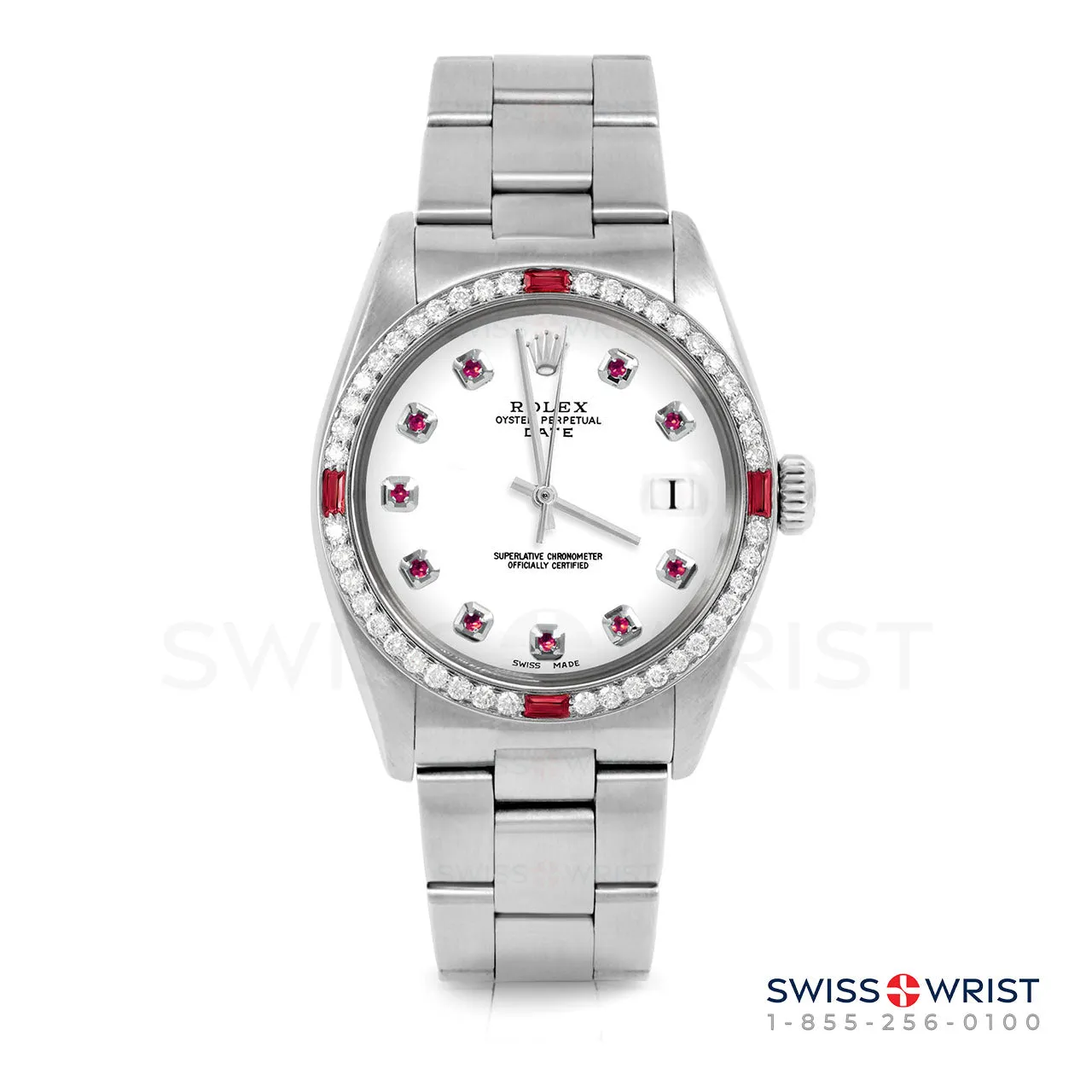 Rolex Date 34mm | 1500-SS-WHT-RBY-AM-4RBY-OYS