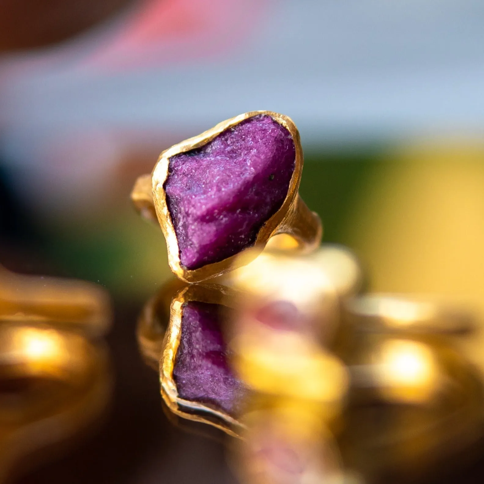 Rough Ruby Ring