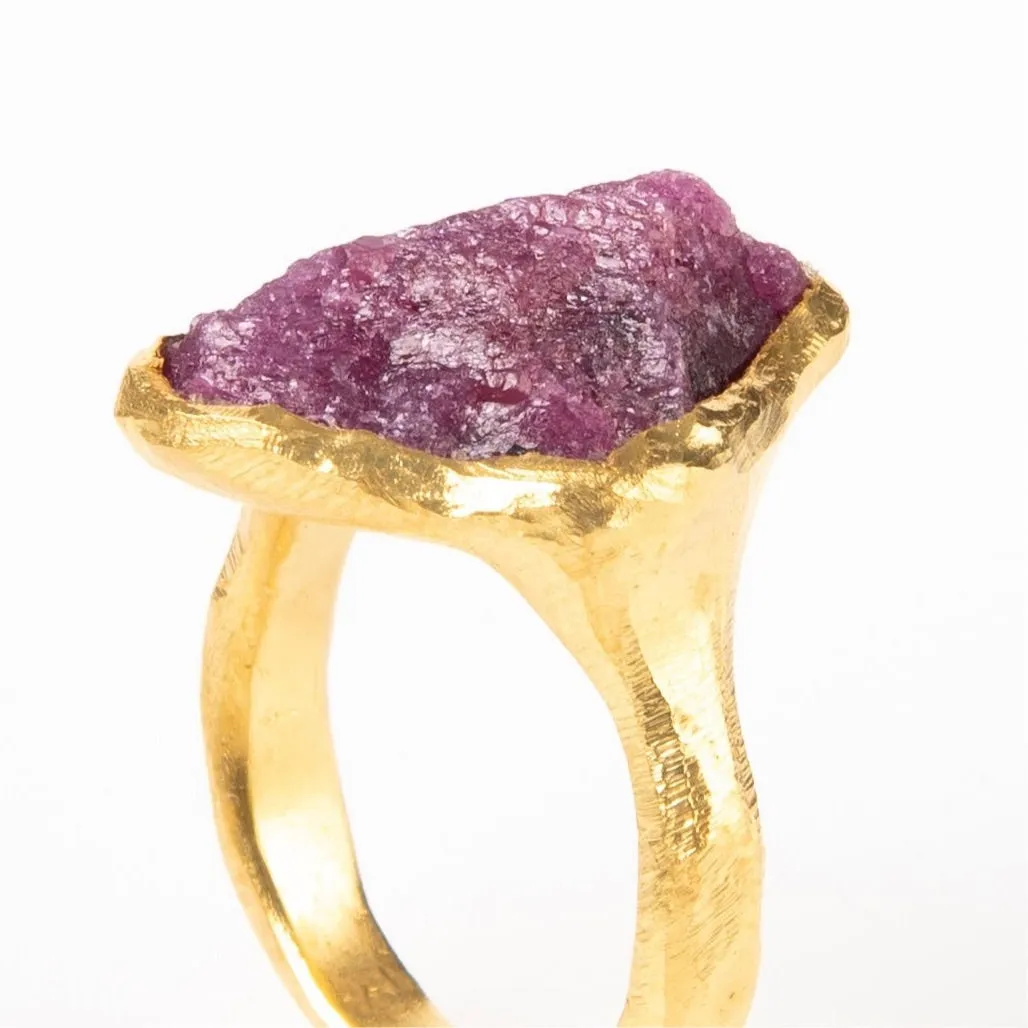 Rough Ruby Ring
