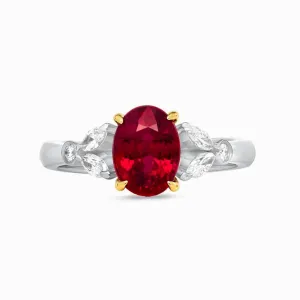 Ruby & Diamonds Platinum Ring