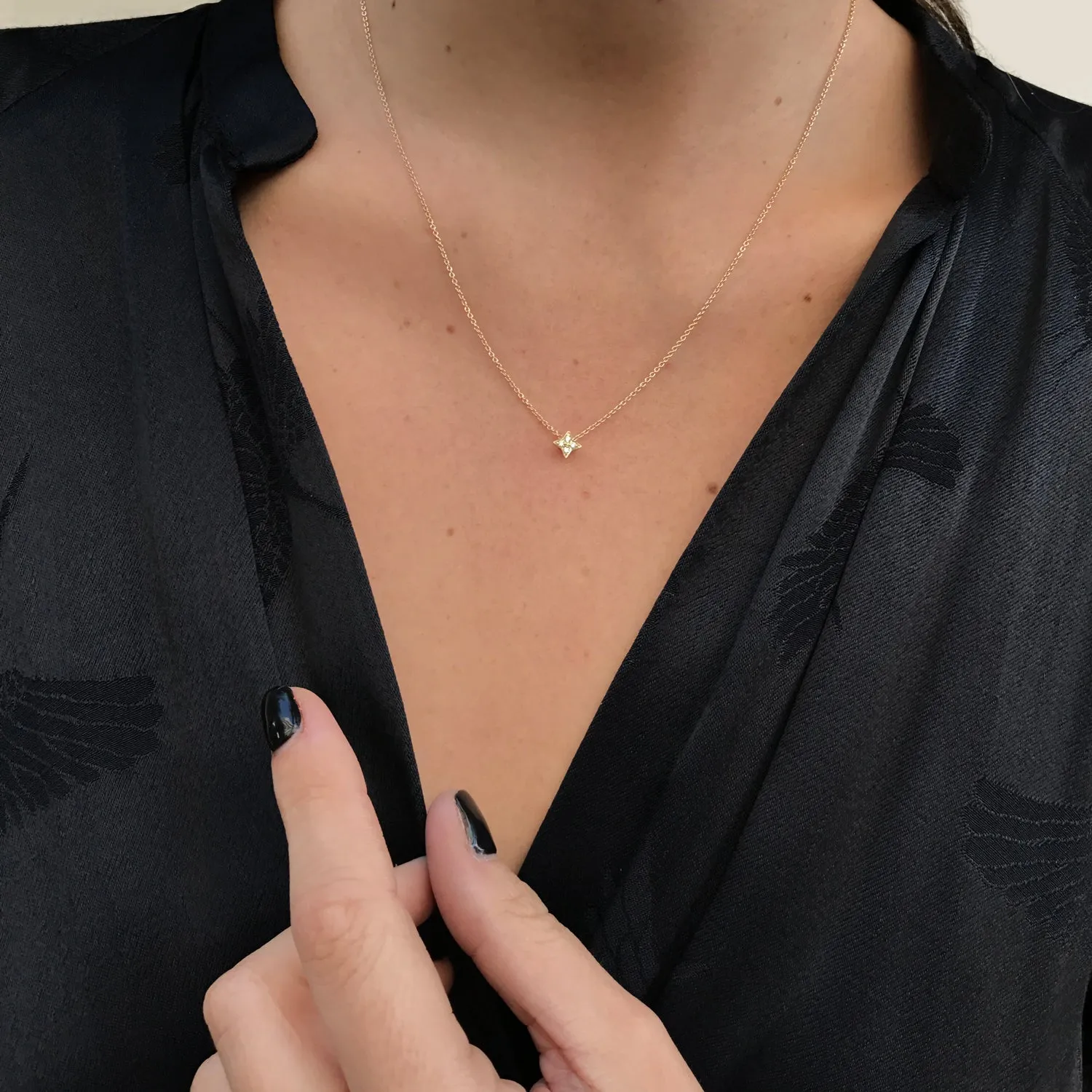 Saturn Necklace With White Diamonds
