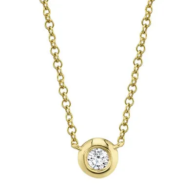 Shy Creation .05ct Diamond Bezel Necklace
