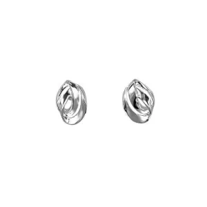 Silver Double Pear Stud Earrings