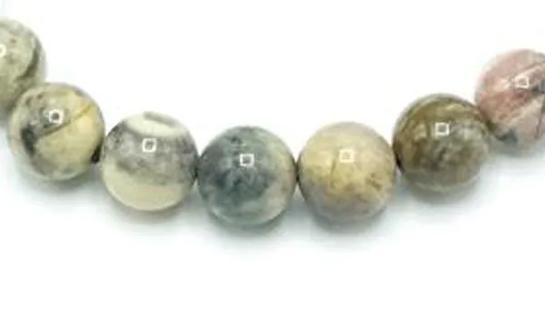 Silver Leaf Jasper Natural Stone Bracelet Gloss Finish