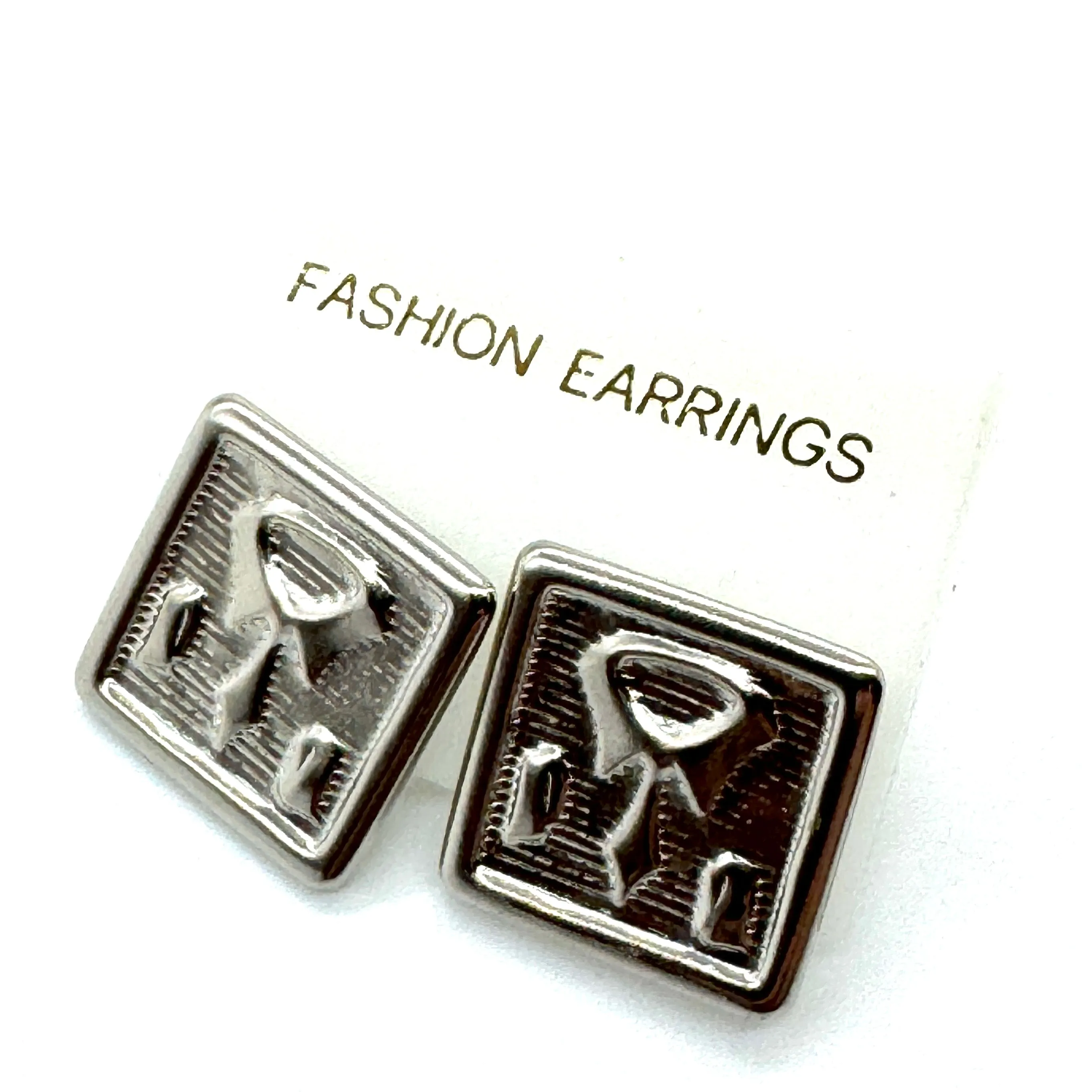 Silver Necktie Stud Earrings - Kooky Deadstock Earrings *Final Sale