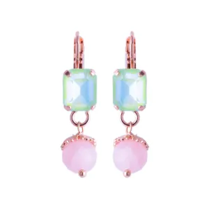 Small Emerald Leverback Earrings with Drop in "Bloom" *Custom*