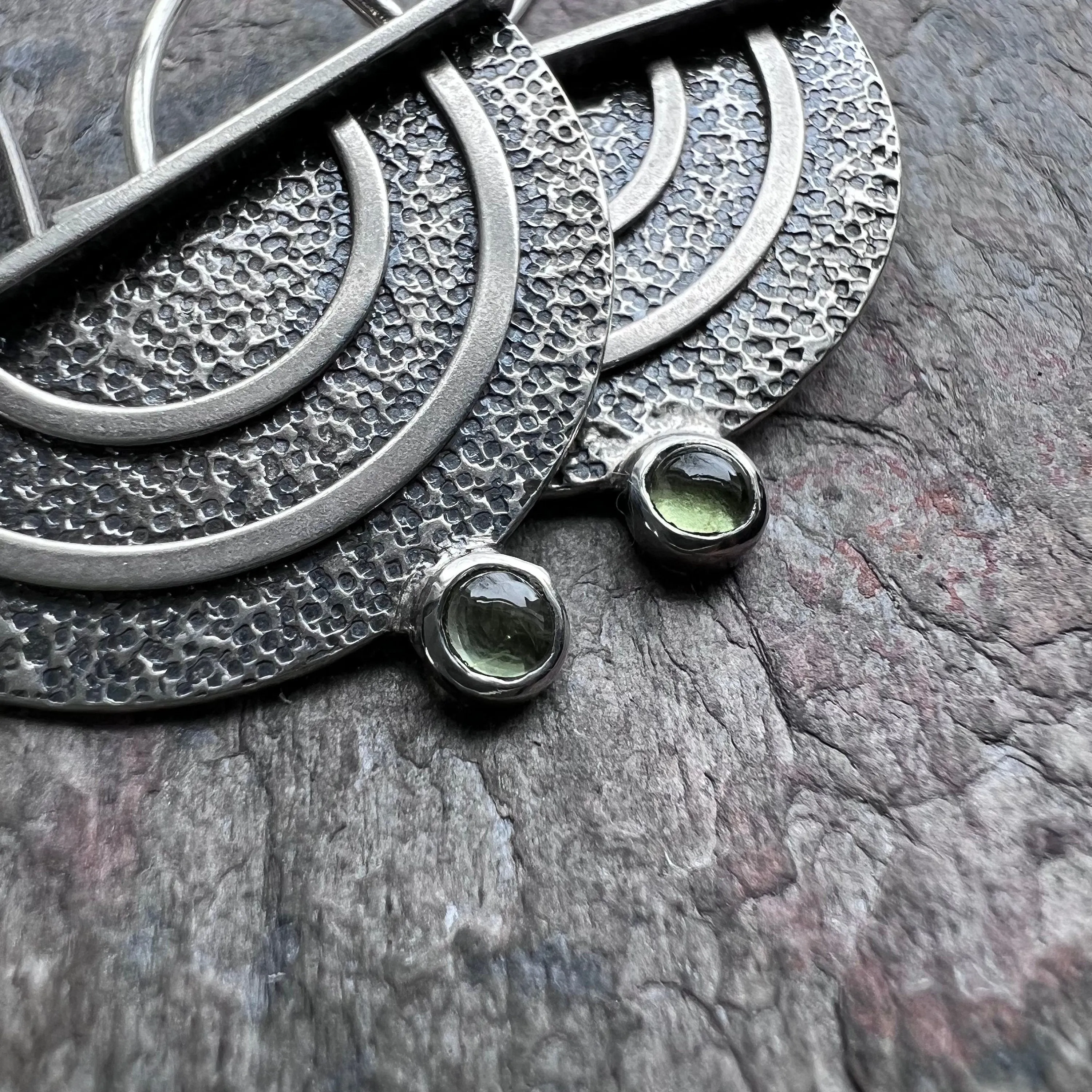 SOLD Sterling Silver Peridot Earrings - Handmade One-of-a-kind Earrings