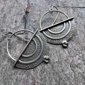 SOLD Sterling Silver Peridot Earrings - Handmade One-of-a-kind Earrings