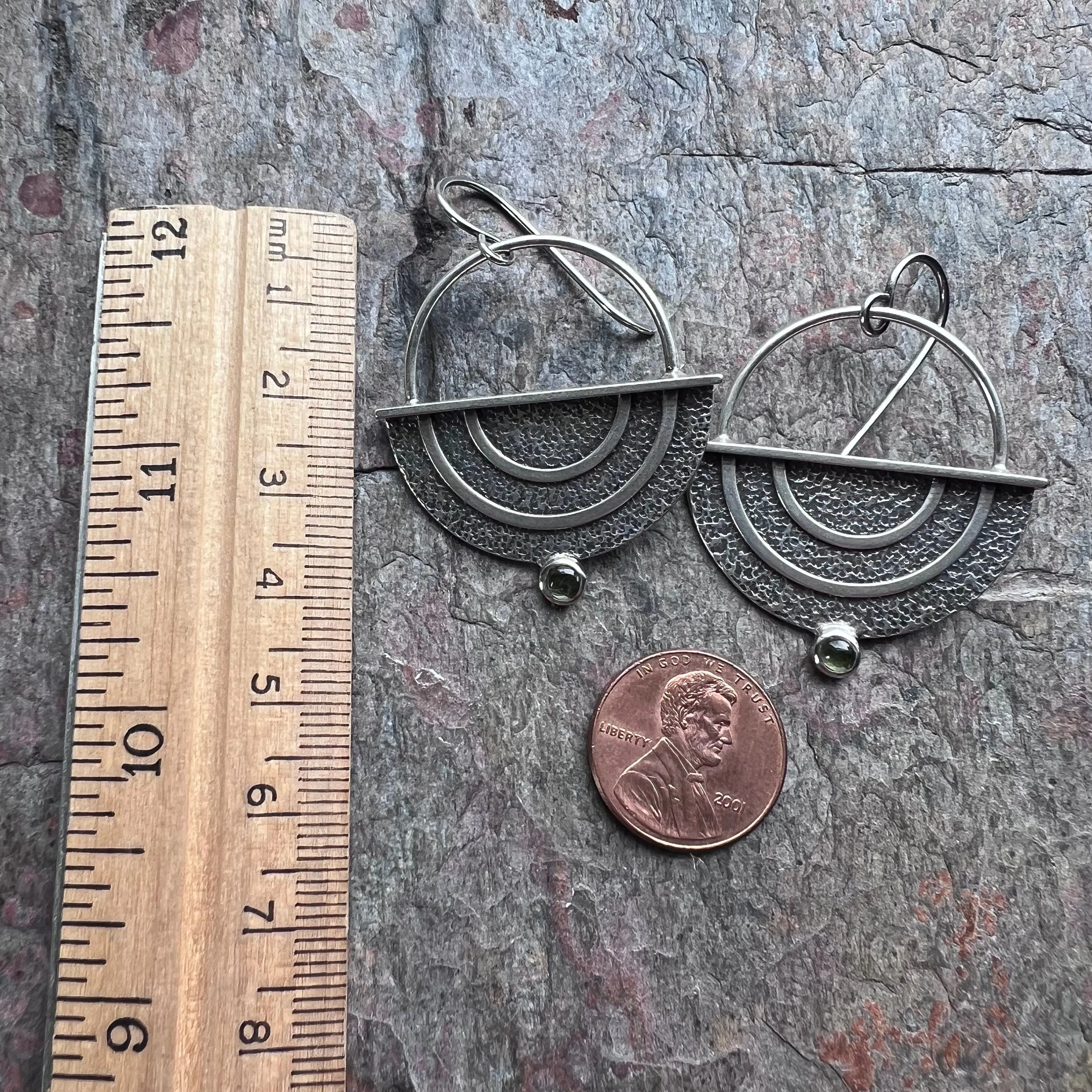 SOLD Sterling Silver Peridot Earrings - Handmade One-of-a-kind Earrings