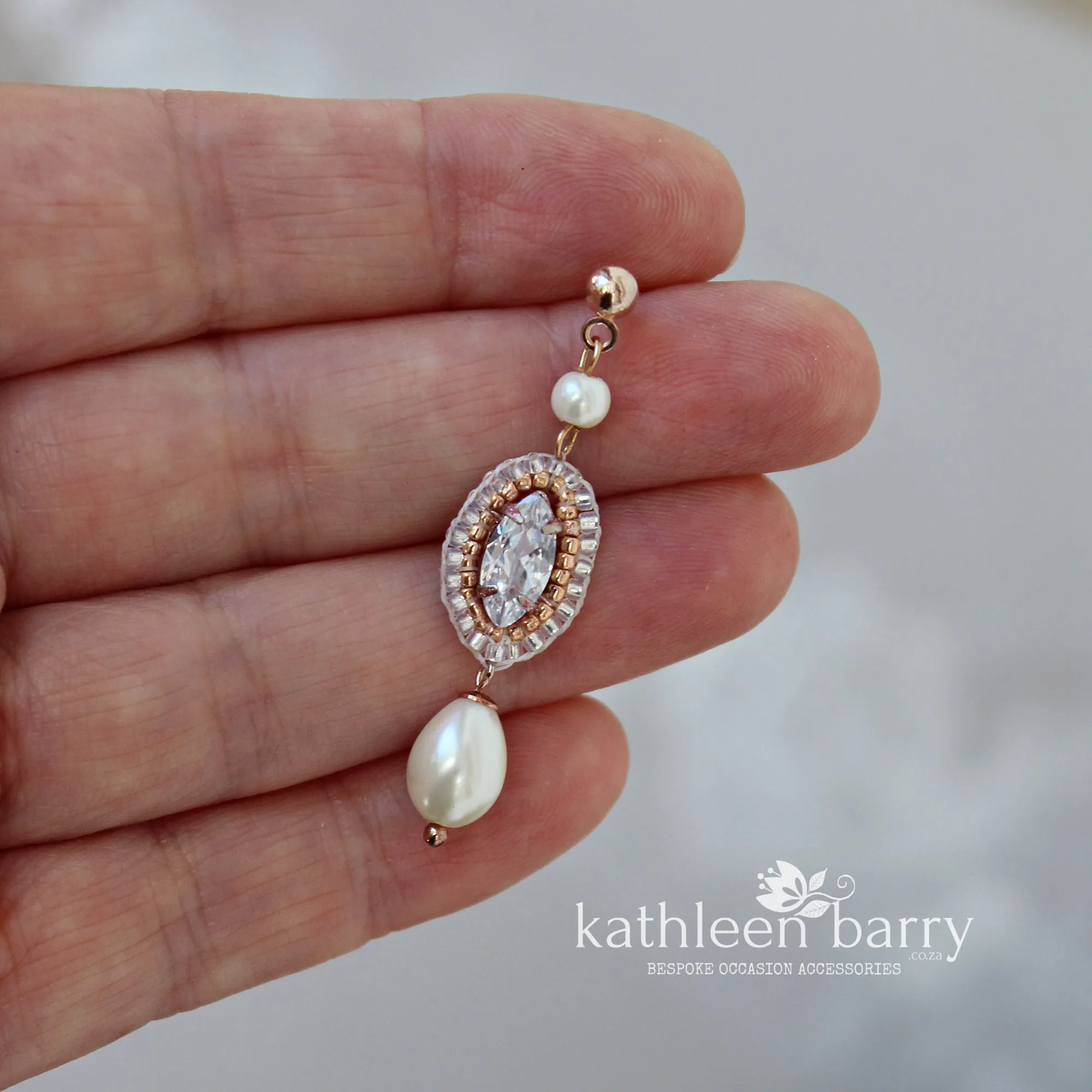 Sophia pearl drop earrings available in Rose gold, silver and gold (two styles)