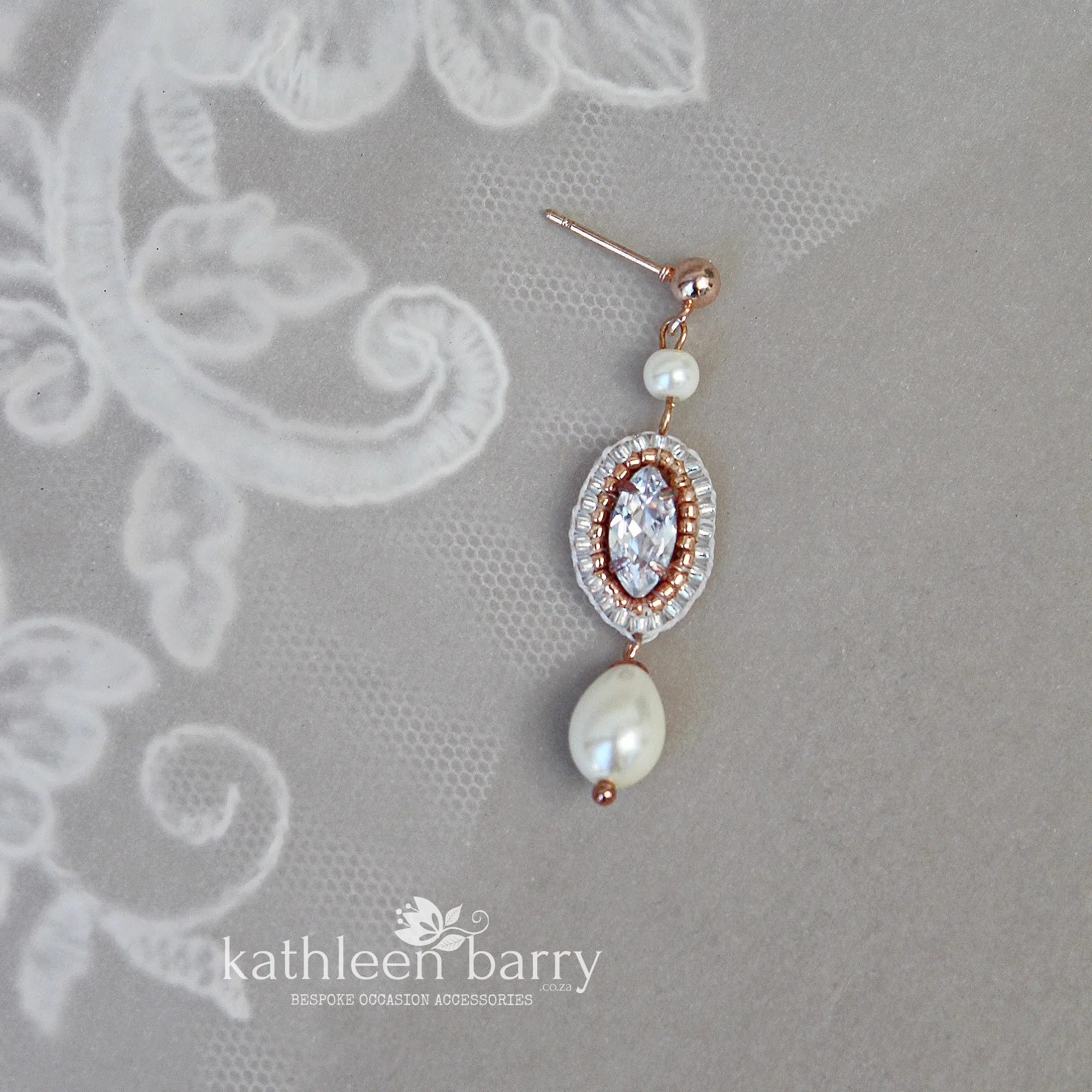 Sophia pearl drop earrings available in Rose gold, silver and gold (two styles)