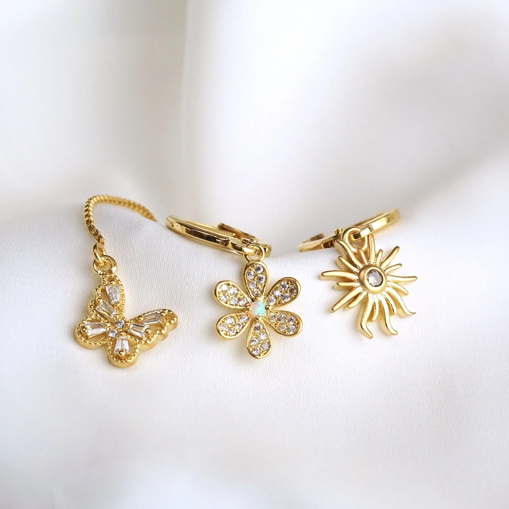 Sparkling Opal Flower Earring